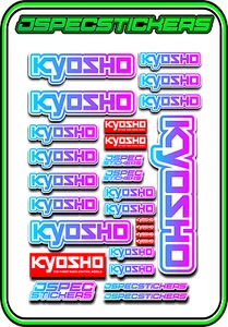 KYOSHO RC RACING STICKER SHEET A5 MINI Z BUGGY CAR NITRO ELEC DRONE BLUE PINK W - Picture 1 of 9