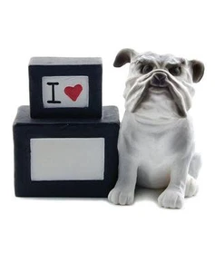 Blossom Bucket I Love Bulldog Dog Fill in Your Pup's Name Block Figurine 84670 - Picture 1 of 1