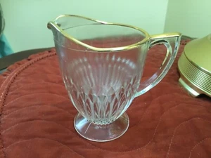 JEANNETTE ANNIVERSARY GOLD - 1940s Glass - HANDLED CREAMER - Picture 1 of 5