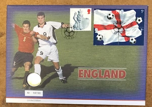 GB QEII PNC COIN COVER 2002 ENGLAND FOOTBALL WEMBLEY £1 COIN - Picture 1 of 1