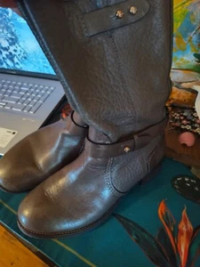 Tory Burch Mid Shaft Dark Elephant Soft Leather Boot. Size 6 1/2 Med. - Picture 1 of 11