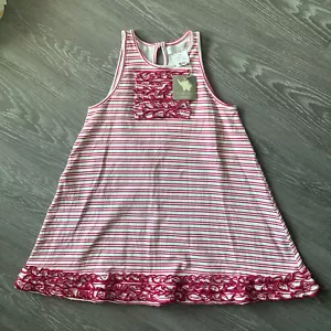 Lucky Jade Dress Kids Size 8 Red White Striped Sleeveless Ruffle - Picture 1 of 12