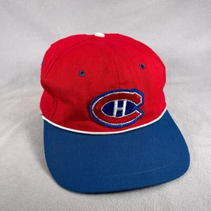 Vintage Montreal Canadiens Hat Men OS Red Strapback Cap Gerry Cosby 70s - Picture 1 of 13