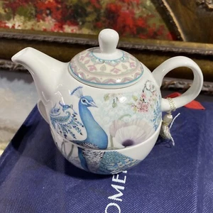 Delton Personal Tea for One Teekanne & Tasse verpackt Vintage Pfau Dekor Modell8108-9 - Bild 1 von 3