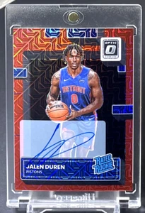 Jalen Duren 2022-23 Donruss Optic RC Choice Red SP On Card Auto Pistons Rookie - Picture 1 of 3