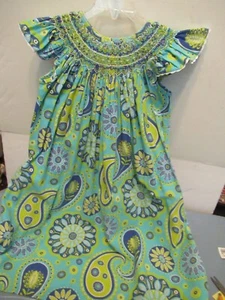 G) Girls size 6 Multicolored Floral Hand Smocked Dress by Three Sisters - Picture 1 of 12