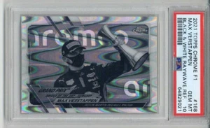 2021 TOPPS CHROME F1 BLACK & WHITE RAYWAVE REFRACTOR #168 MAX VERSTAPPEN PSA 10 - Picture 1 of 2