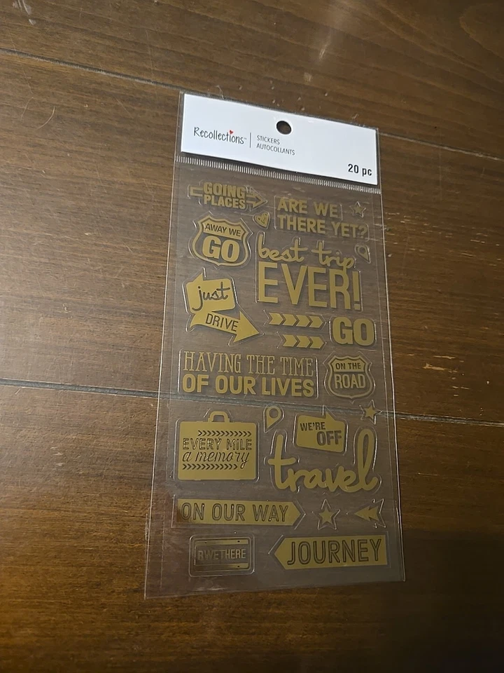 Recollections TRAVEL GOLD FLAT Scrapbooking Stickers - Изображение 1 из 1