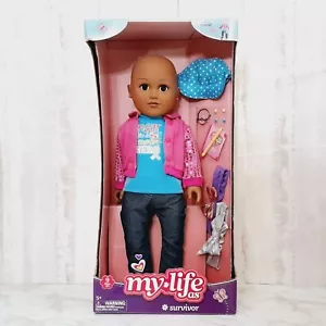 My Life As Survivor 18 Zoll Puppe Afroamerikanisches Mädchen Glatze weicher Torso NEU - Bild 1 von 10
