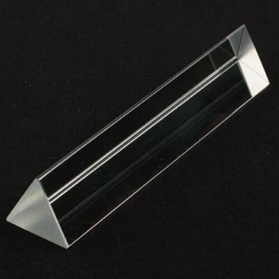 AMLONG CRYSTAL 4in 100mm Optical Glass Equilateral Prism Teaching Light Spectrum TOP USA SELLER