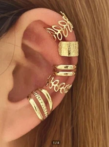5 pcs Set Ear Cuff Earrings Crystal Cartilage Ear Ring Fake Clip On Cuff Zircon - Picture 1 of 5