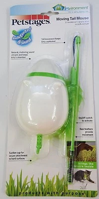 PETSTAGES Moving Tail Mouse Cat Toy With Natural Sounds And Feathers To Attract Your Cat