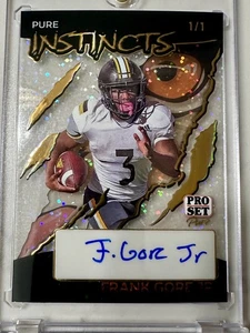 2024 Pro Set Pure Instincts Gold Sparkle Frank Gore Jr. Auto 1/1 - Picture 1 of 3