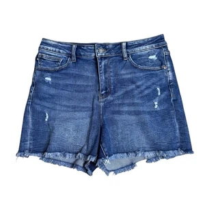 Pantalones Cortos Judy Blue Para Mujer Grandes Cintura Alta Azul Jean Denim Elastizados Daisy Dukes - Imagen 1 de 11