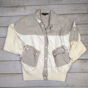 Vintage I. B. Diffusion Women's Linen Cotton Bomber Jacket M - Picture 1 of 9