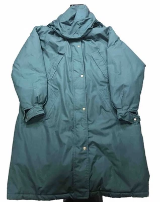 Vintage Cabelas Jacket Womens Large Regular 90s Flannel Lined Trench Coat Green - Image 1 of 4