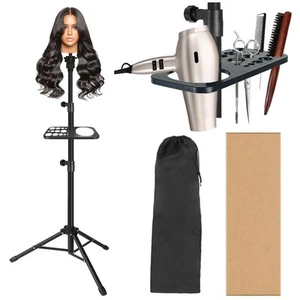 50 Inch Heavy Duty Wig Stand Tripod with Tray Adjustable Mannequin Head Stand - Picture 1 of 8