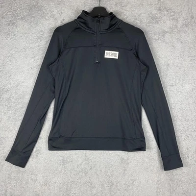 РОЗОВЫЙ Victoria's Secret пуловер женщин средний черный Ultimate четверть молнии Топ - Изображение 1 из 4