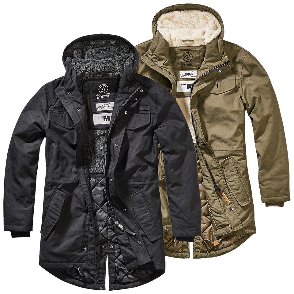 Brandit Marsh Lake Parka S-5XL cappotto a coda di pesce giacca outdoor trapuntata pelliccia di orsacchiotto