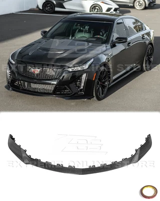 Real CARBON FIBER Factory Front Lip Splitter For 22-24 Cadillac CT5-V Blackwing - Image 1 of 4