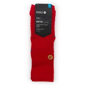 Stance Gameday Pro Basketball Strike Crew Socks Mens Large Red Gold Athletic - Picture 1 of 5