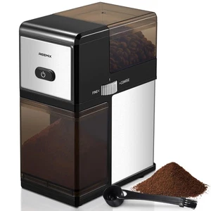 Macinacaffè Elettrico Burr, Automatico Flat Burr Caffè per Pressa Francese, Dr... - Foto 1 di 7