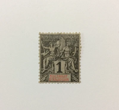 BroadviewStamps French Anjouan #1 MH VF.  Tiny thin. - Image 1 of 2
