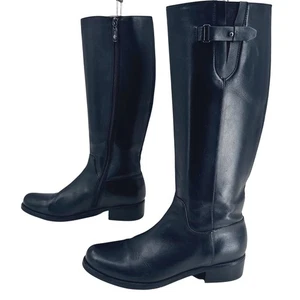 Blondo 8.5M Black Leather Waterproof Tall Knee High Riding Boots Women's - Picture 1 of 12