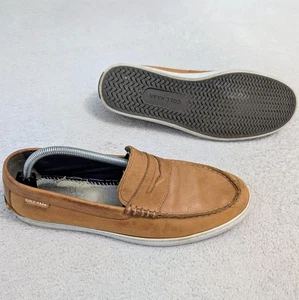 COLE HAAN NANTUCKET 2 Mens 10.5 Acorn Brown Leather Slip On Penny Loafers C25192 - Foto 1 di 8