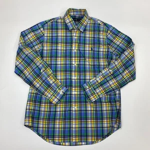 Camisa Ralph Lauren Para Hombre Púrpura A Cuadros Manga Larga Con Botones Talla Mediana - Imagen 1 de 7