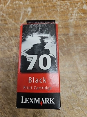 Genuine Original LEXMARK 70 BLACK Ink Cartridge New Sealed - Image 1 of 2