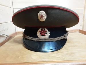 Soviet USSR Russian Military Army Officer Parade Uniform Visor Hat Peaked Cap - Picture 1 of 13