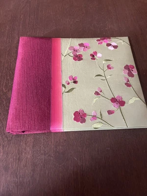 Floral Scrapbook Album 9"x10" Blank Pages Green Purple Cover Unique Paper - Image 1 of 4