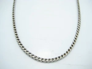 Sterling Silver Weave Chain 3mm Chain Link Necklace 22.5" - Picture 1 of 7
