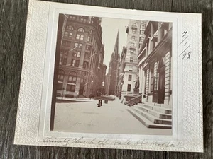 TRINITY CHURCH NYC 1898 ORIGINAL Cabinet Photo SUBTREASURY Bldg. STATUE New York - Picture 1 of 3