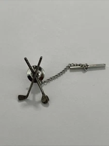James Avery GOLF CLUBS TIE TACK SPILLA DA BAVERO argento sterling 1,3 g — (Z) - Foto 1 di 6