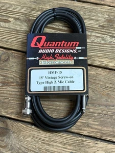 15Ft Hi Z Quantum USA Made Harmonica Microphone Cable Screw On To 1/4” - Picture 1 of 3