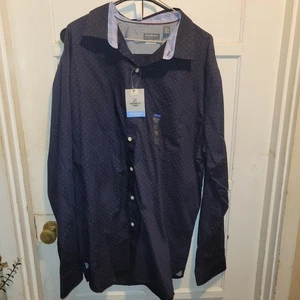 Van Heusen Camicia Manica Lunga con Bottoni XL Uomo Antirughe Blu Viola... - Foto 1 di 10
