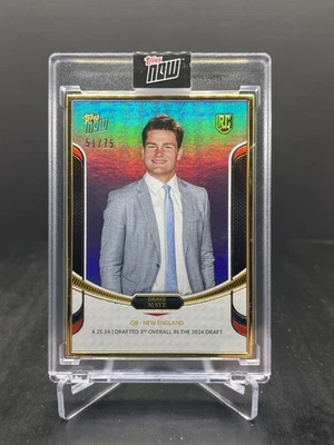 2024 Topps Now Rookie Campaign Drake Maye RC Drafted 3rd Overall Blue 51/75 #11 - Image 1 of 2