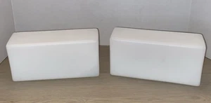 2 Vtg Prescolite White Milk Glass Rectangle Light Shade Cover Made In Germany - Picture 1 of 9