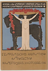 Cartolina Melkiorre Melis Iª Esposizione Artistica Sarda – Cagliari 1917 - Picture 1 of 2