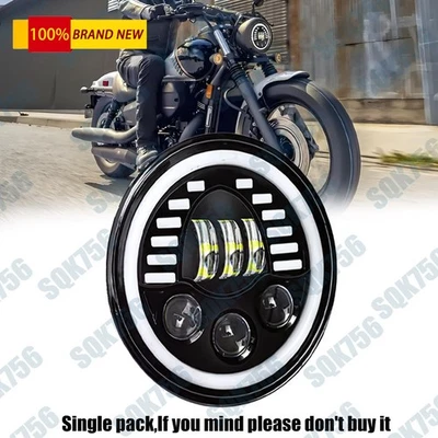 Faro LED Hi-Lo DRL para motocicleta de 7 pulgadas para Honda Shadow VXL Sabre 110 RVF750R Foto 1 de 4