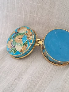 Schöne Vintage Cloisonné Pillendose. JIH - Bild 1 von 3