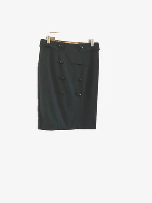 Black size10 skirt by E-vie W30 knee length back slit, button decor  NWT - Image 1 of 4