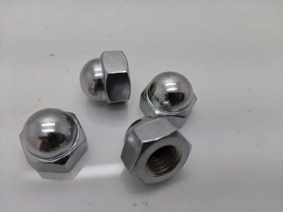 Honda C70 CB100 CL100 Cb125 CD125 S90. 4pcs Rear Shock Nut 10mm Chrome.Japan  - Image 1 of 3