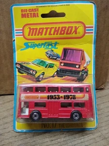 Vintage NOS 1953-1978 Matchbox Superfast #17 The Londoner Bus pressofuso confezione originale - Foto 1 di 5