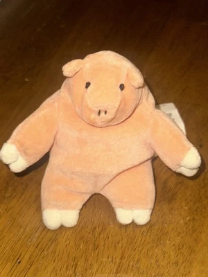 Manhattan Toy Company Pig Vintage 1996 Pudgy Pink Pig Plushie - old Jelly Cat - Image 1 of 4
