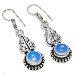 Milky Opale Gemma Fatto a Mano 925 Sterling Argento Gioielli Orecchino - Foto 1 di 5