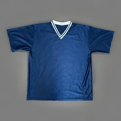 Augusta Sportswear Men’s V-Neck Jersey Blue White Striped Collar Shirt XXL - Image 1 of 4