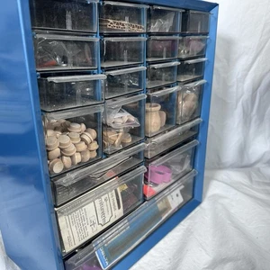 Pattumiera vintage AKRO MILLS 21 cassetti piccole parti struttura in metallo organizer armadio - Foto 1 di 18